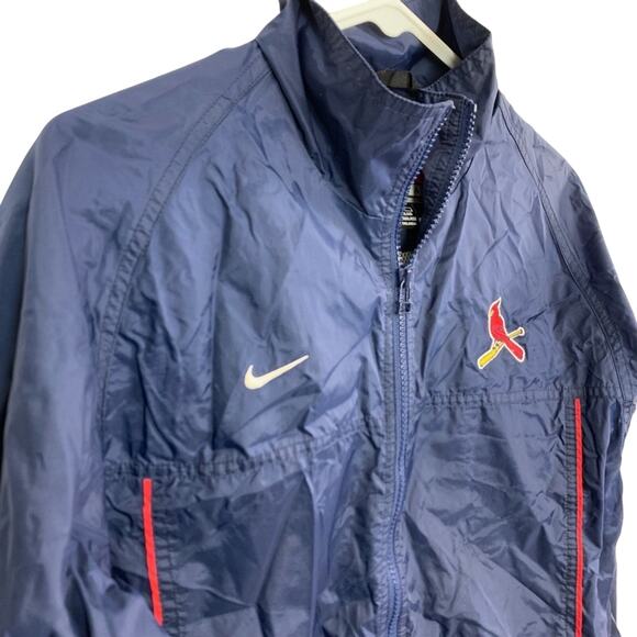 Nike Team St Louis Cardinals MLB Navy Blue Full Zip Windbreaker Jacket Boys L - Picture 2 of 16